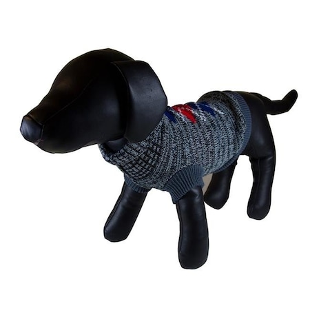 Dark Gray Argyle Turtleneck Dog Sweater - Large